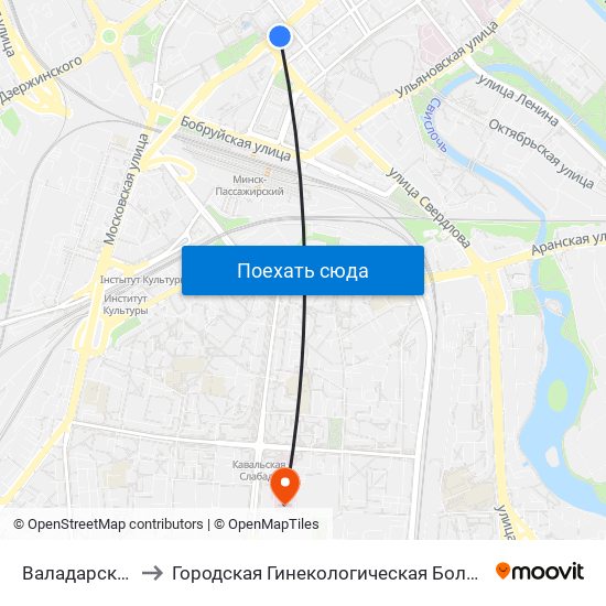 Валадарскага to Городская Гинекологическая Больница map