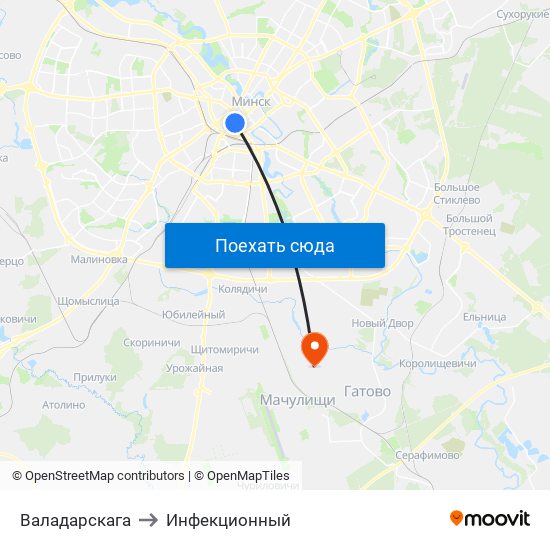 Валадарскага to Инфекционный map