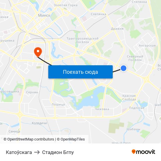 Катоўскага to Стадион Бгпу map