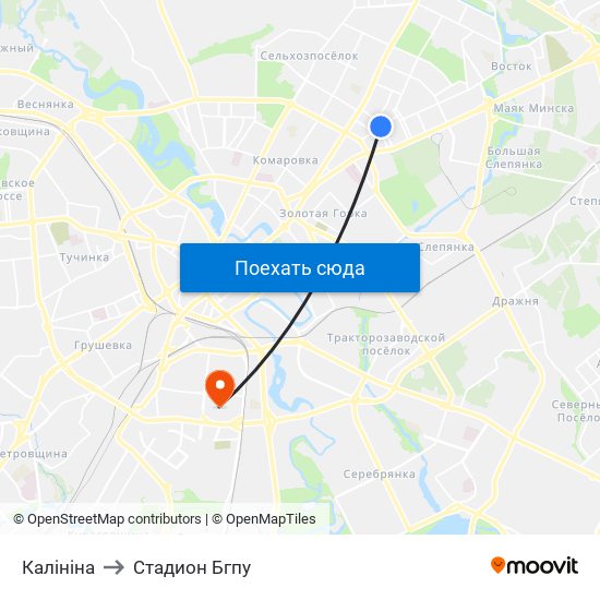 Калініна to Стадион Бгпу map