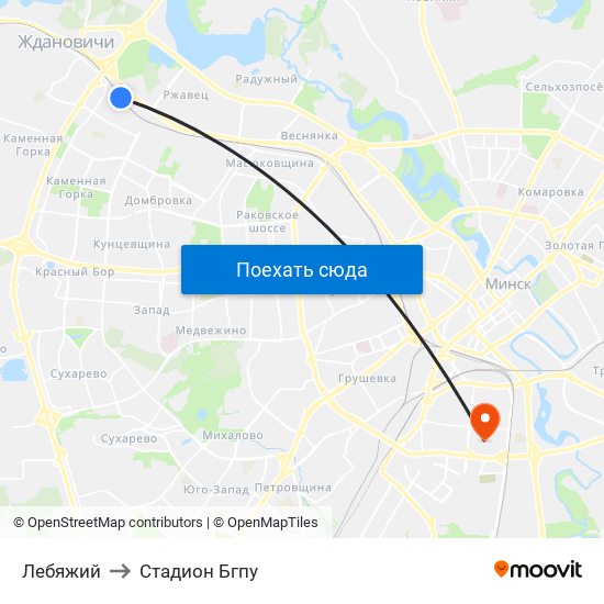 Лебяжий to Стадион Бгпу map