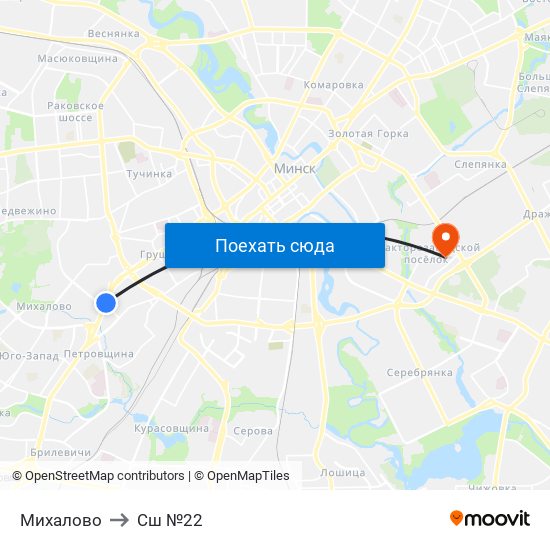 Михалово to Сш №22 map