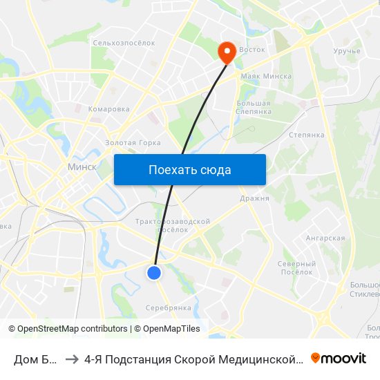 Дом Быту to 4-Я Подстанция Скорой Медицинской Помощи map