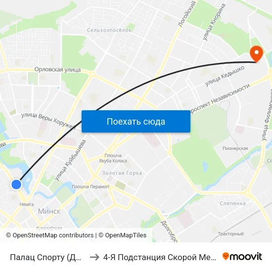 Палац Спорту (Дворец Спорта) to 4-Я Подстанция Скорой Медицинской Помощи map