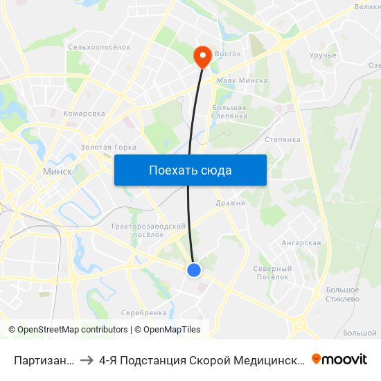 Партизанская to 4-Я Подстанция Скорой Медицинской Помощи map