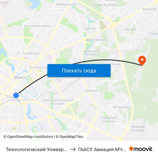 Технологический Университет to ГААСУ Авиация МЧС РБ map