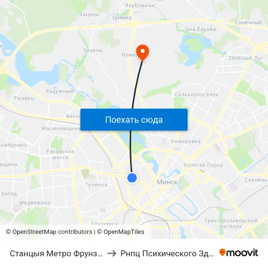Станцыя Метро Фрунзенская to Рнпц Психического Здоровья map