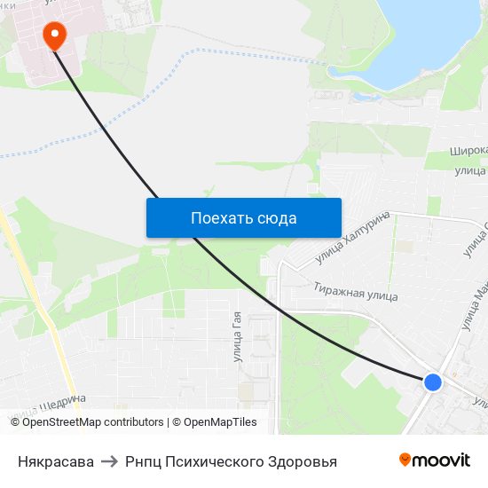 Някрасава to Рнпц Психического Здоровья map