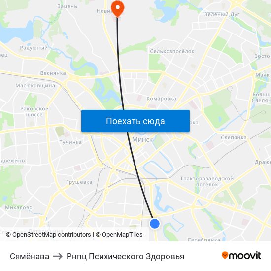 Сямёнава to Рнпц Психического Здоровья map