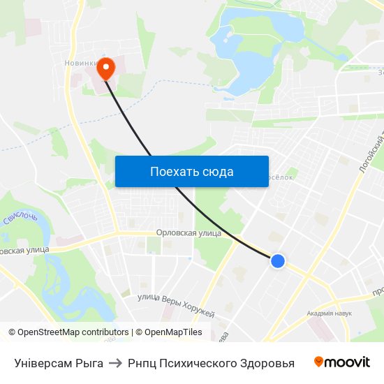 Універсам Рыга to Рнпц Психического Здоровья map