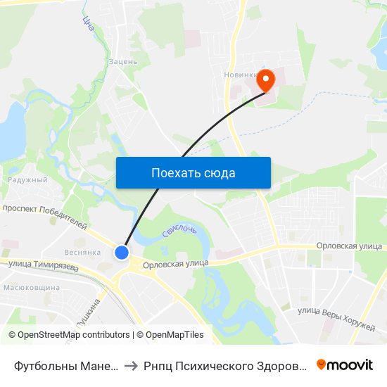 Футбольны Манеж to Рнпц Психического Здоровья map