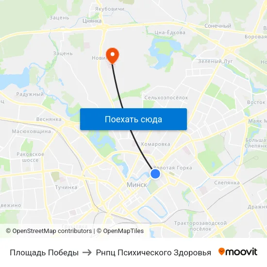 Площадь Победы to Рнпц Психического Здоровья map