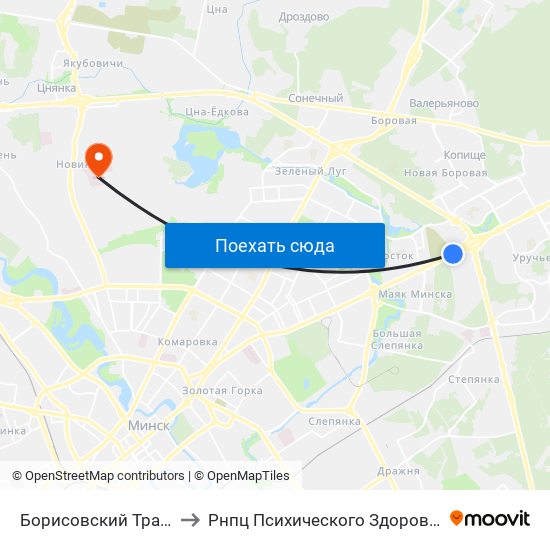 Борисовский Тракт to Рнпц Психического Здоровья map