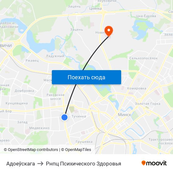 Адоеўскага to Рнпц Психического Здоровья map