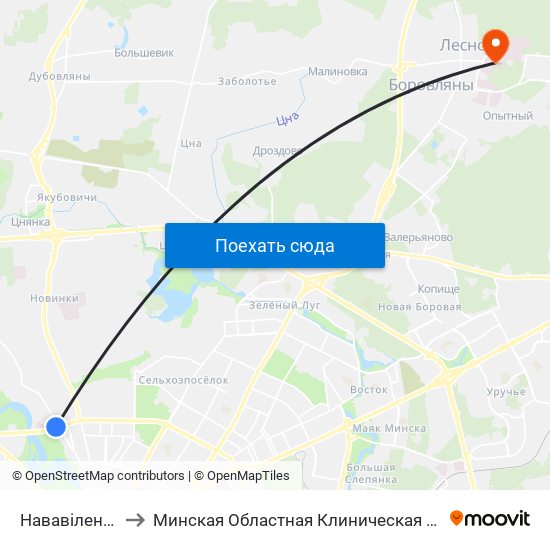 Нававіленская to Минская Областная Клиническая Больница map