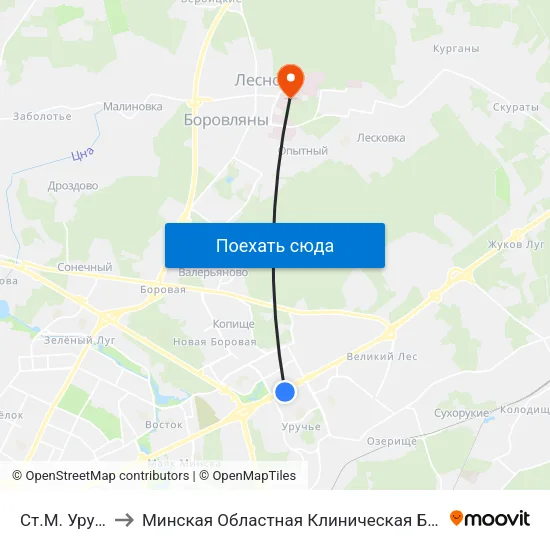 Ст.М. Уручча to Минская Областная Клиническая Больница map