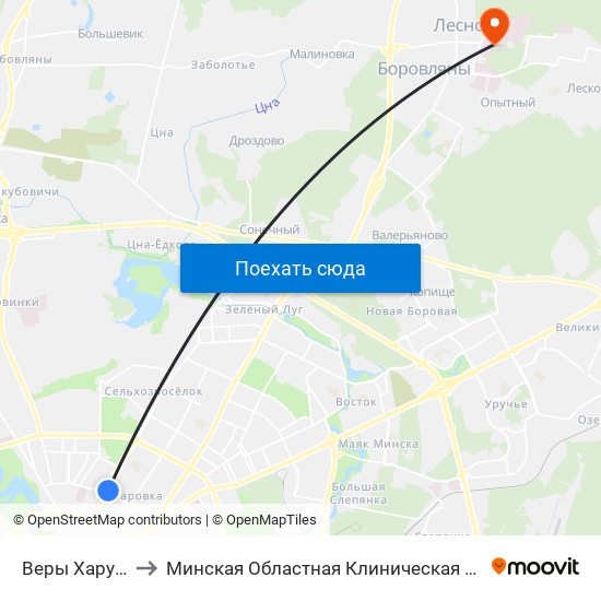 Веры Харужай to Минская Областная Клиническая Больница map