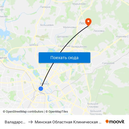 Валадарскага to Минская Областная Клиническая Больница map