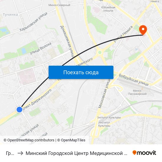 Грушевка to Минский Городской Центр Медицинской Реабилитации Детей С Психоневрологическими Заболеваниями map