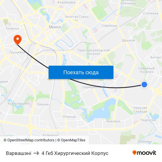 Варвашэні to 4 Гкб Хирургический Корпус map