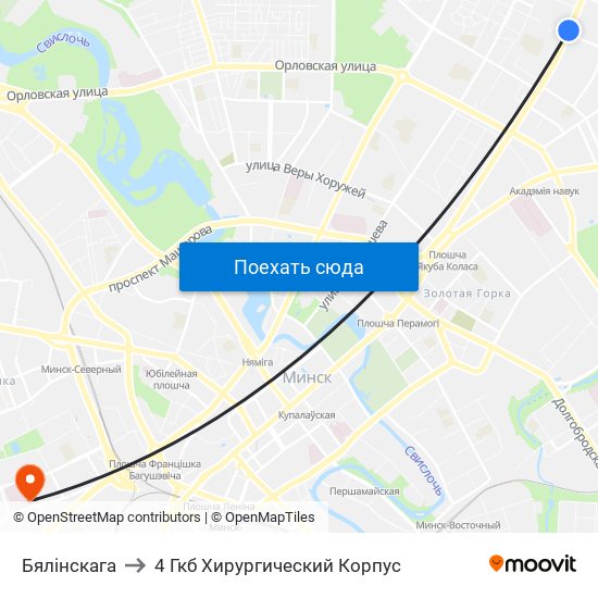 Бялінскага to 4 Гкб Хирургический Корпус map