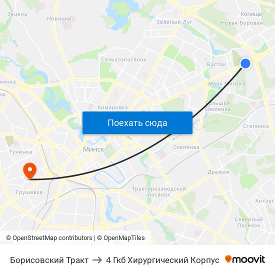 Борисовский Тракт to 4 Гкб Хирургический Корпус map