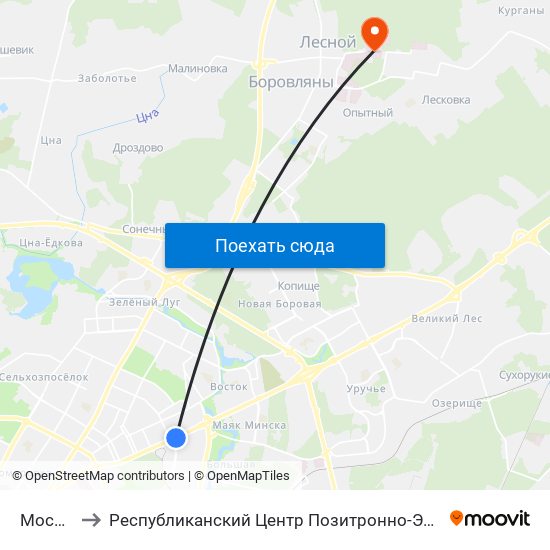 Московская to Республиканский Центр Позитронно-Эмиссионной Томографии (Пэт-Центр) map