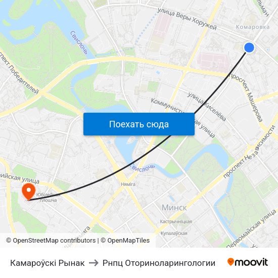 Камароўскі Рынак to Рнпц Оториноларингологии map