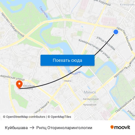 Куйбышава to Рнпц Оториноларингологии map