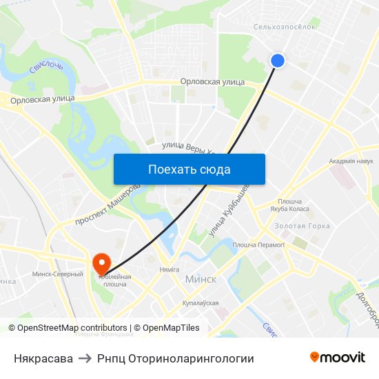 Някрасава to Рнпц Оториноларингологии map