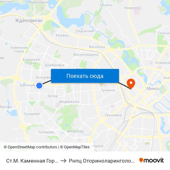 Ст.М. Каменная Горка to Рнпц Оториноларингологии map