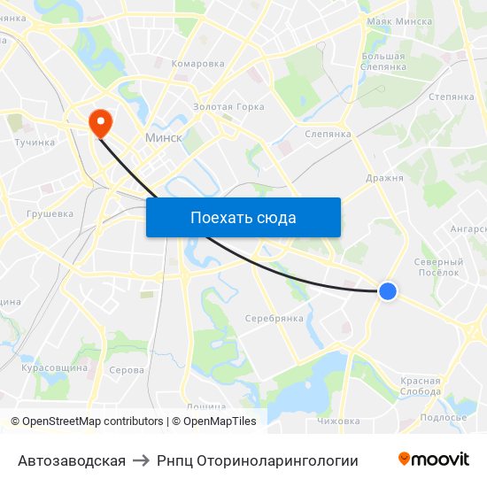 Автозаводская to Рнпц Оториноларингологии map