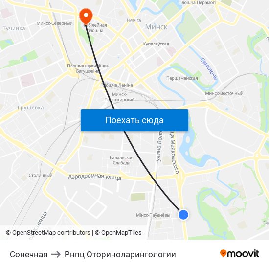 Сонечная to Рнпц Оториноларингологии map