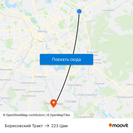 Борисовский Тракт to 223 Цам map
