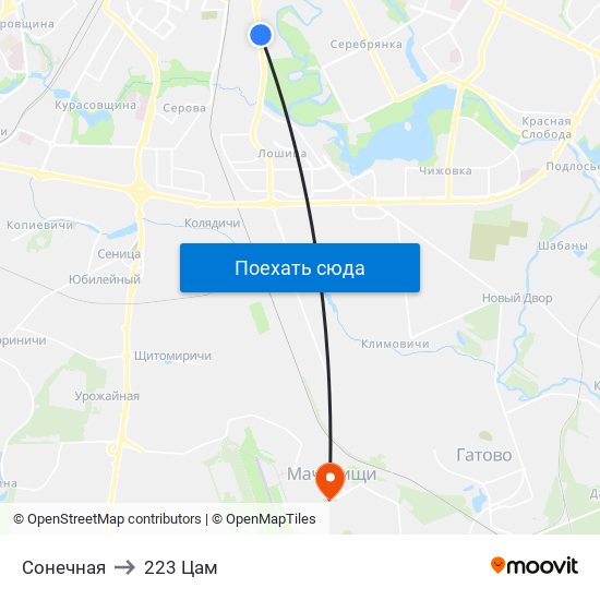 Сонечная to 223 Цам map