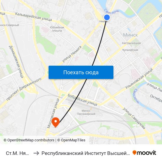 Ст.М. Няміга to Республиканский Институт Высшей Школы map