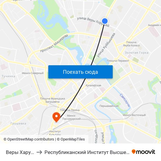 Веры Харужай to Республиканский Институт Высшей Школы map