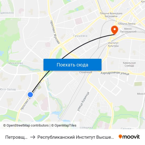 Петровщина to Республиканский Институт Высшей Школы map