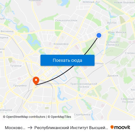 Московская to Республиканский Институт Высшей Школы map