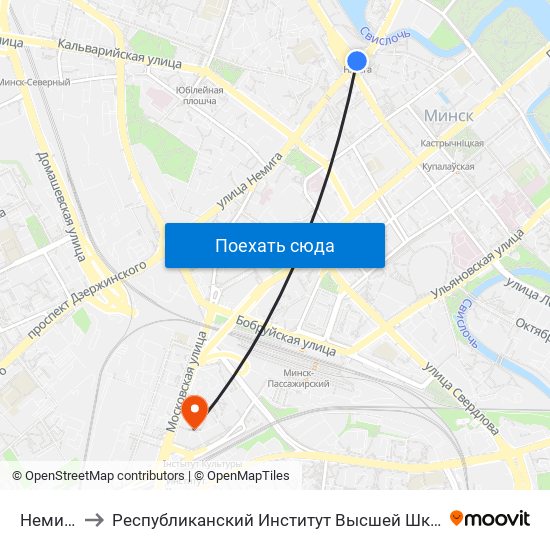 Немига to Республиканский Институт Высшей Школы map