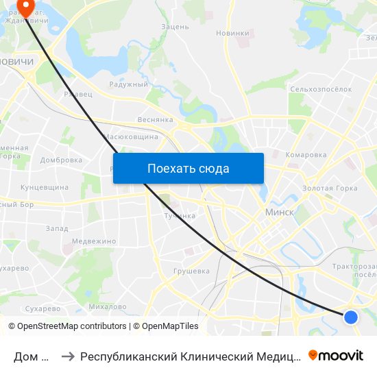 Дом Быту to Республиканский Клинический Медицинский Центр map