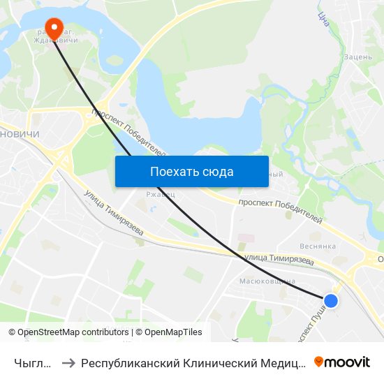 Чыгладзэ to Республиканский Клинический Медицинский Центр map