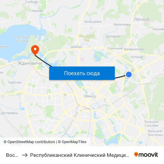 Восток to Республиканский Клинический Медицинский Центр map