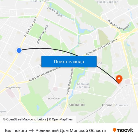 Бялінскага to Родильный Дом Минской Области map