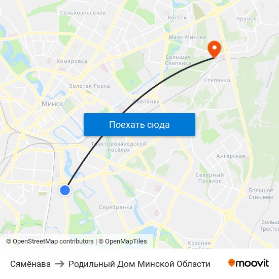 Сямёнава to Родильный Дом Минской Области map