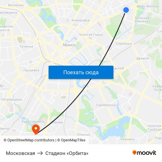 Московская to Стадион «Орбита» map