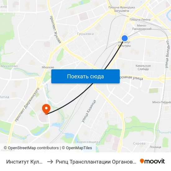 Институт Культуры to Рнпц Трансплантации Органов И Тканей map
