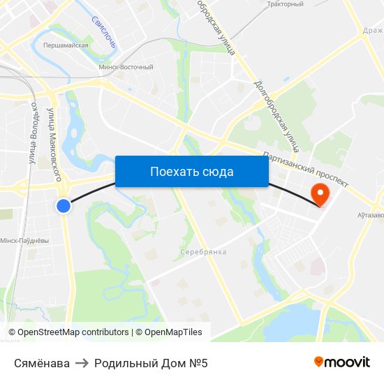 Сямёнава to Родильный Дом №5 map