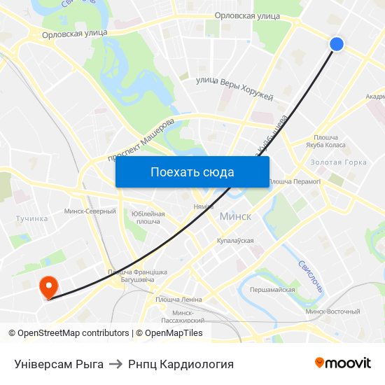 Універсам Рыга to Рнпц Кардиология map