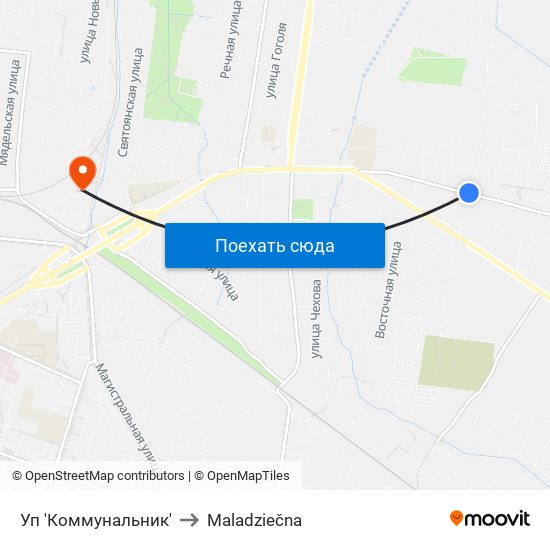 Уп 'Коммунальник' to Maladziečna map